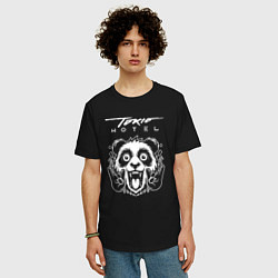 Футболка оверсайз мужская Tokio Hotel rock panda, цвет: черный — фото 2