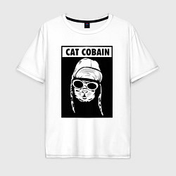 Мужская футболка оверсайз Cat cobain