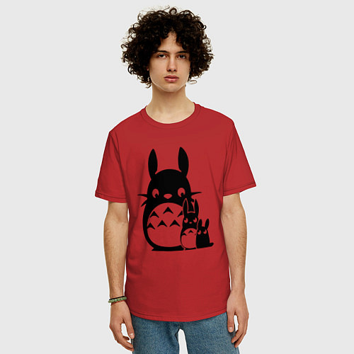 Мужская футболка оверсайз Totoros / Красный – фото 3