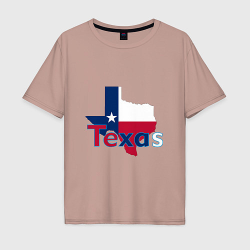 Мужская футболка оверсайз Texas / Пыльно-розовый – фото 1