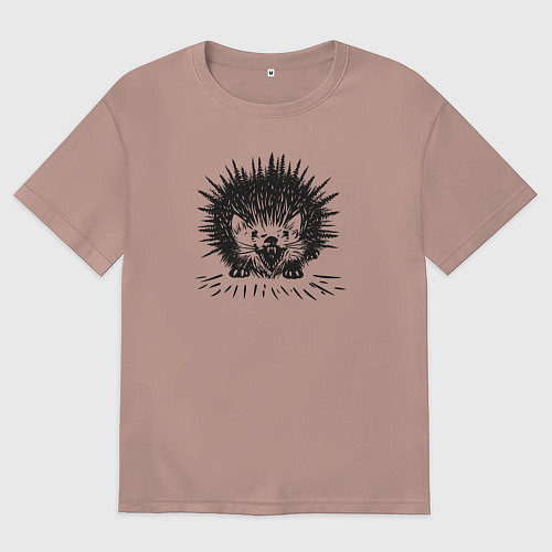 Мужская футболка оверсайз Великолепие лесных обитателей / Пыльно-розовый – фото 1