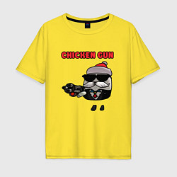 Мужская футболка оверсайз Chicken gun santa