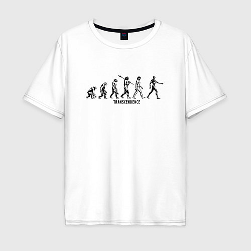 Мужская футболка оверсайз Эволюция ИИ киборг / Белый – фото 1
