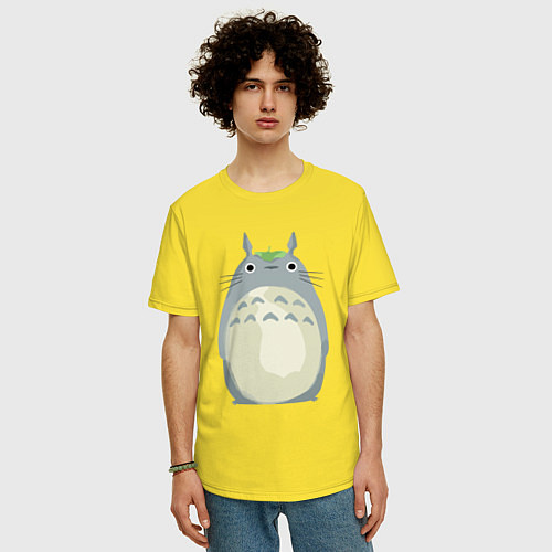 Мужская футболка оверсайз Neighbor Totoro / Желтый – фото 3
