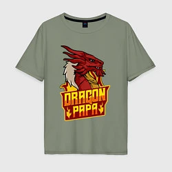 Футболка оверсайз мужская Dragon papa, цвет: авокадо