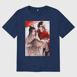 Футболка оверсайз мужская Чэн Хуа Лянь Се, цвет: тёмно-синий