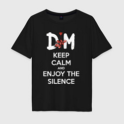 Футболка оверсайз мужская DM keep calm and enjoy the silence, цвет: черный