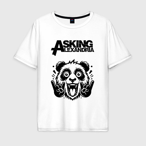 Мужская футболка оверсайз Asking Alexandria - rock panda / Белый – фото 1