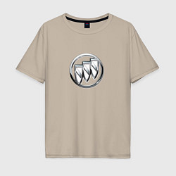 Мужская футболка оверсайз Buick logo металик
