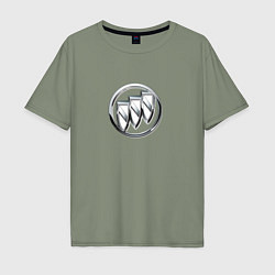 Мужская футболка оверсайз Buick logo металик