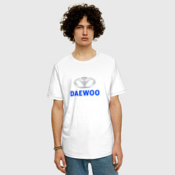 Футболка оверсайз мужская Daewoo sport auto logo, цвет: белый — фото 2