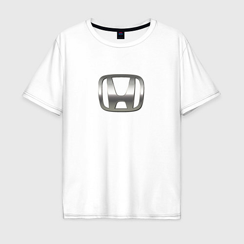 Мужская футболка оверсайз Honda logo auto grey / Белый – фото 1