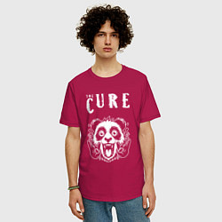 Футболка оверсайз мужская The Cure rock panda, цвет: маджента — фото 2