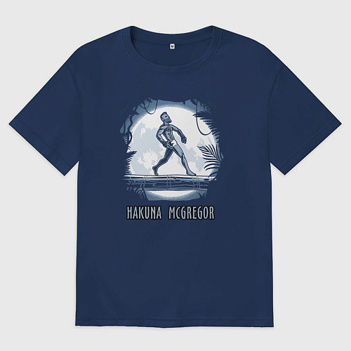 Мужская футболка оверсайз Hakuna McGregor / Тёмно-синий – фото 1