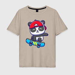 Мужская футболка оверсайз Panda skater