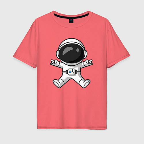Мужская футболка оверсайз Spaceman rock / Коралловый – фото 1