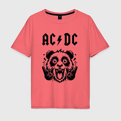 Мужская футболка оверсайз AC DC - rock panda