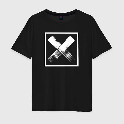 Мужская футболка оверсайз Буква X / Черный – фото 1