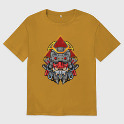 Мужская футболка оверсайз Демонический ниндзя киборг