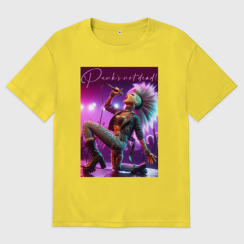 Мужская футболка оверсайз Барби поёт панк-рок / Желтый – фото 1