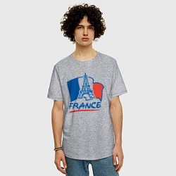 Футболка оверсайз мужская France, цвет: меланж — фото 2