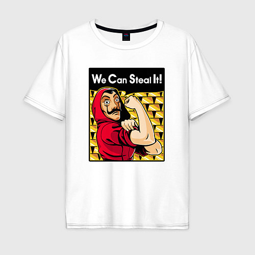 Мужская футболка оверсайз We can steal it / Белый – фото 1