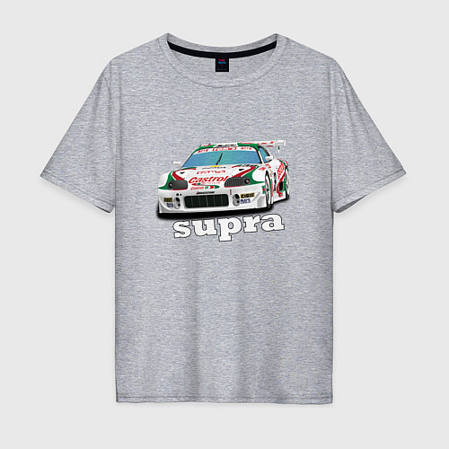 Мужская футболка оверсайз Toyota Supra Castrol 36 / Меланж – фото 1