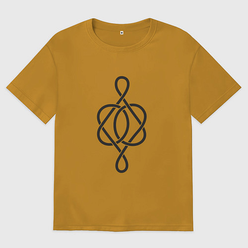 Мужская футболка оверсайз Кельтский черный узор / Горчичный – фото 1