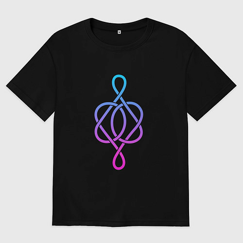 Мужская футболка оверсайз Кельтский фиолетовый узор / Черный – фото 1