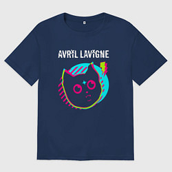 Футболка оверсайз мужская Avril Lavigne rock star cat, цвет: тёмно-синий