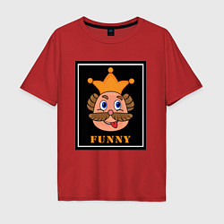Мужская футболка оверсайз Веселый король смайликов - Funny king emoji