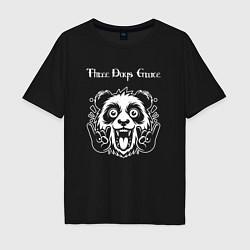 Футболка оверсайз мужская Three Days Grace rock panda, цвет: черный