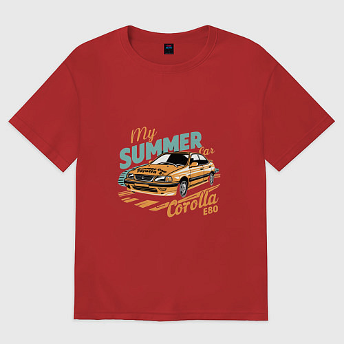 Мужская футболка оверсайз My Summer Car Toyota Corolla / Красный – фото 1