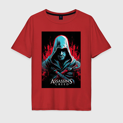 Мужская футболка оверсайз Assassins creed классика / Красный – фото 1