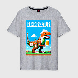 Мужская футболка оверсайз Beersaur - pixel art