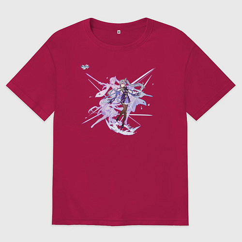 Мужская футболка оверсайз Кэ Цин из Геншин Импакт / Маджента – фото 1