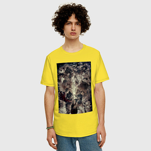 Мужская футболка оверсайз Магическая битва Мэгуми Фусигуро Сукуна / Желтый – фото 3