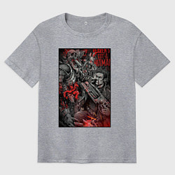 Футболка оверсайз мужская Painkiller and demon - comix style, цвет: меланж