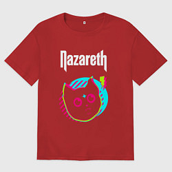 Мужская футболка оверсайз Nazareth rock star cat