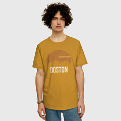 Футболка оверсайз мужская Boston Massachusetts, цвет: горчичный — фото 2