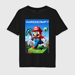 Мужская футболка оверсайз Minecraft and Mario - ai art collaboration