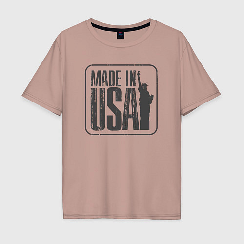 Мужская футболка оверсайз Сделано в США / Пыльно-розовый – фото 1