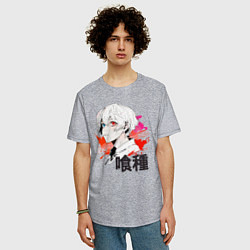 Футболка оверсайз мужская Аниме персонаж парень, цвет: меланж — фото 2