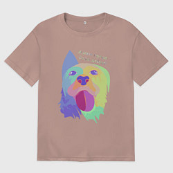 Мужская футболка оверсайз Живи проще - будь добрее