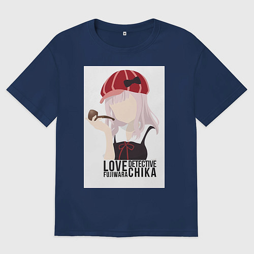 Мужская футболка оверсайз Госпожа Кагуя Тика Фудзивара / Тёмно-синий – фото 1