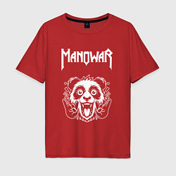 Мужская футболка оверсайз Manowar rock panda