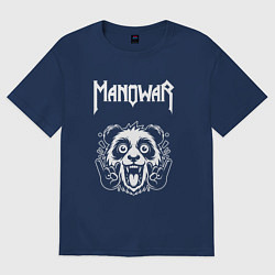 Мужская футболка оверсайз Manowar rock panda