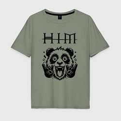 Мужская футболка оверсайз HIM - rock panda