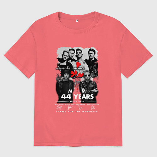 Мужская футболка оверсайз Depeche Mode - Collage mode / Коралловый – фото 1