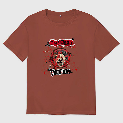 Мужская футболка оверсайз Анархия краской / Кирпичный – фото 1